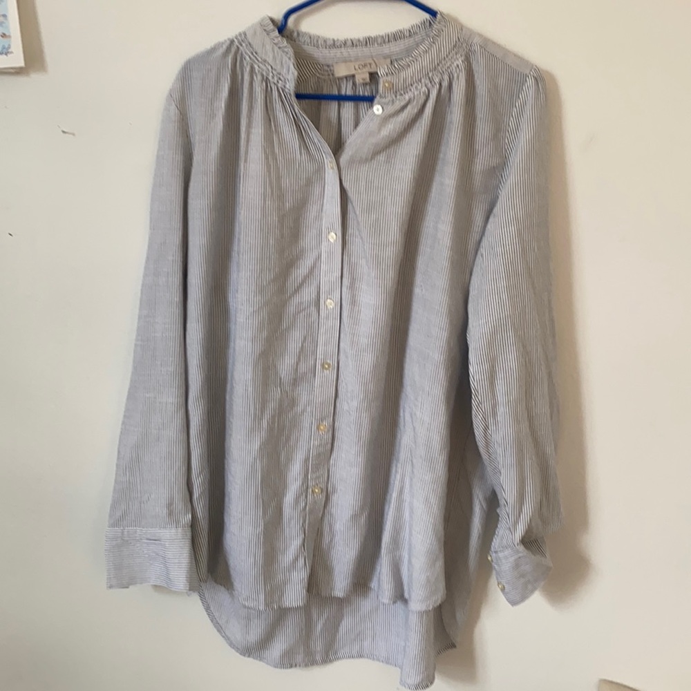 Loft Pinstriped Button Down